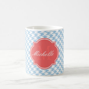 Mug Monogramme Houndstooth Bleu Placid