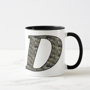 Mug Monogramme Initial D Hydrangea Boug Floral