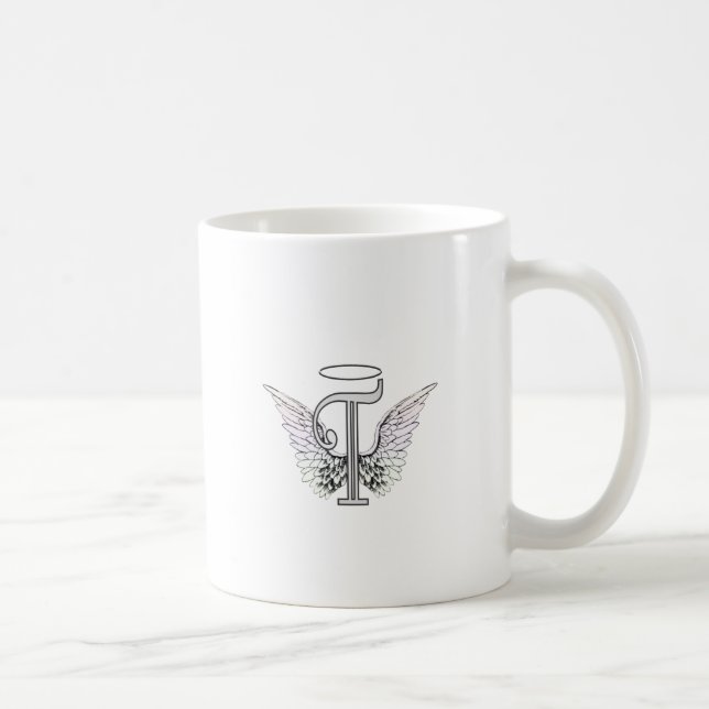 Mug Monogramme initial de la lettre T avec des ailes (Droite)