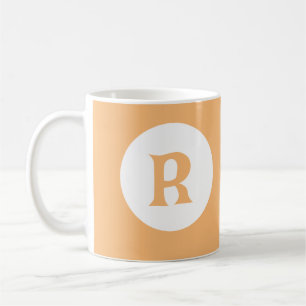 Mug Monogramme initial d'orange de melon