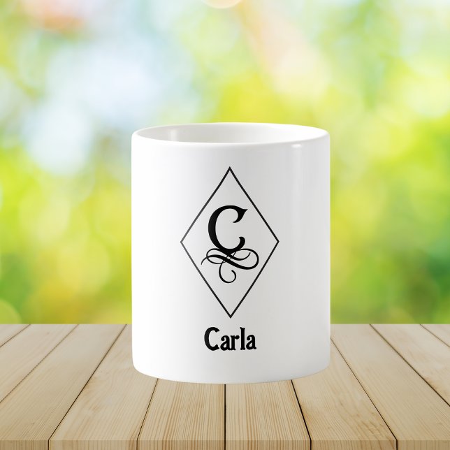 Mug Monogramme Initial Géométrique Élégant C (Créateur téléchargé)