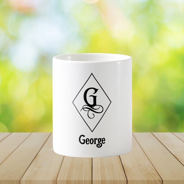 Mug Monogramme Initial Géométrique Élégant G (Créateur téléchargé)