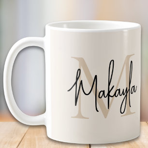 Mug Monogramme Initial Moderne