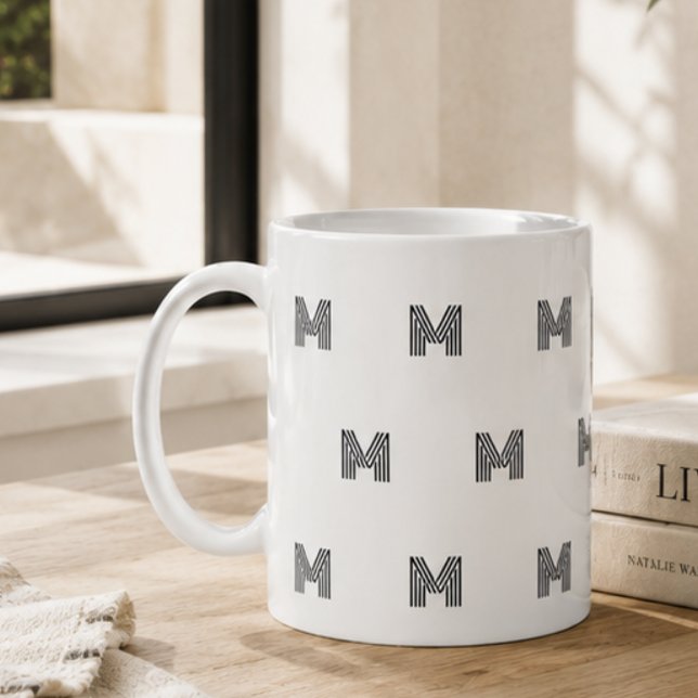 Mug Monogramme Initial Simple Minimaliste Moderne (Créateur téléchargé)