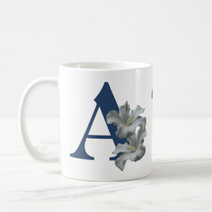 Mug Monogramme initiale A personnalisé de fleur d'Hibi