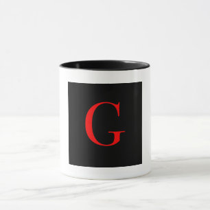 Mug Monogramme Initiale G Combinaison Noir Blanc