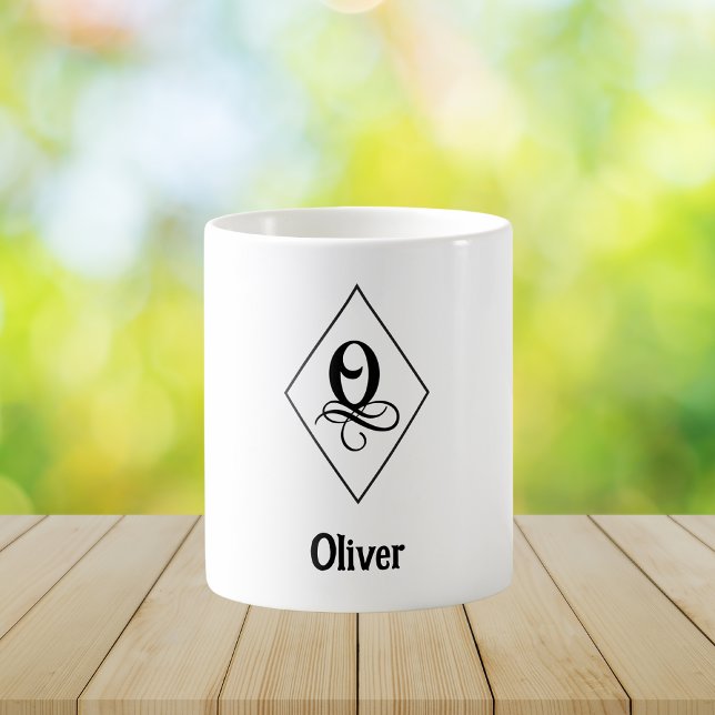 Mug Monogramme Initiale Géométrique Élégant O (Créateur téléchargé)