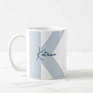 Mug Monogramme Initiale Manuscrit Taille Énorme Nom