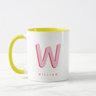 Mug Monogramme Initiale Personnalisé | Monogramme de N