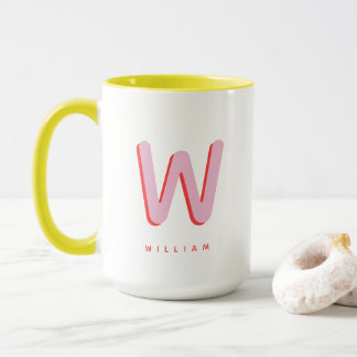 Mug Monogramme Initiale Personnalisé | Monogramme de N