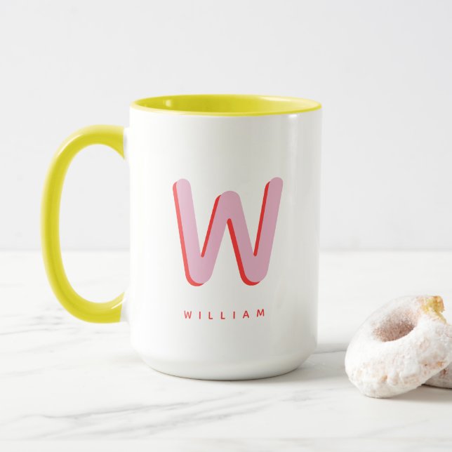Mug Monogramme Initiale Personnalisé | Monogramme de N (Avec donut)