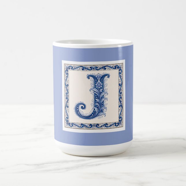 Mug Monogramme J de l'héritage norvégien - Bleu (Centre)
