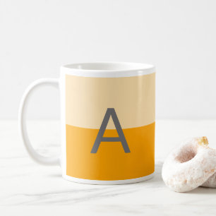 Mug Monogramme Jaune Daffodique Moderne