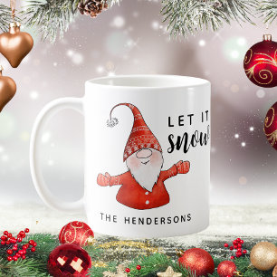 Mug Monogramme jote Gnome Noël Laisser neiger