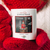 Monogramme Joyeux Noël Aquarelle Holly Photo