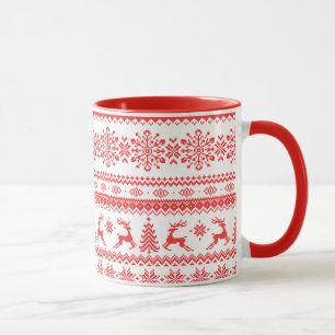 Mug Monogramme juste rouge de motif d'île de chandail