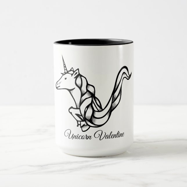 Mug Monogramme Magique V Unicorne personnalisée Valent (Centre)