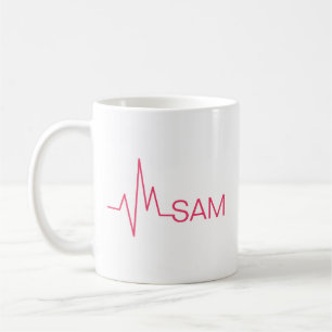 Mug Monogramme Médicale Coeur batté pour les médecins
