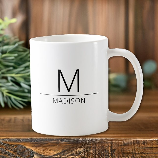 Mug Monogramme minimal (Introducing the Monogram Coffee Mug - a personalized daily companion that transforms your coffee tim)