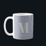 Mug Monogramme minimal moderne Nom gris initial<br><div class="desc">Monogramme minimal moderne Nom gris initial Café Mug</div>