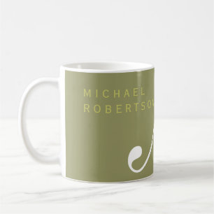 Mug Monogramme Minimaliste Ajouter Votre Nom Initial
