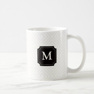 Mug Monogramme minimaliste moderne à motif grec en ivo