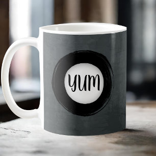 Mug Monogramme moderne Cercle noir sur Gris Gris Gris