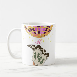 Mug Monogramme Moderne Cowgirl Legs Cowboy Disco Ball