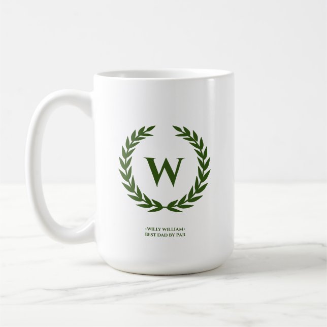 MUG MONOGRAMME MODERNE DE FÊTE DES PÈRES DE GOLF DAD (Gauche)