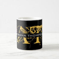 Monogramme moderne en noir et or