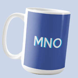 Mug Monogramme moderne initial Ombre bleue
