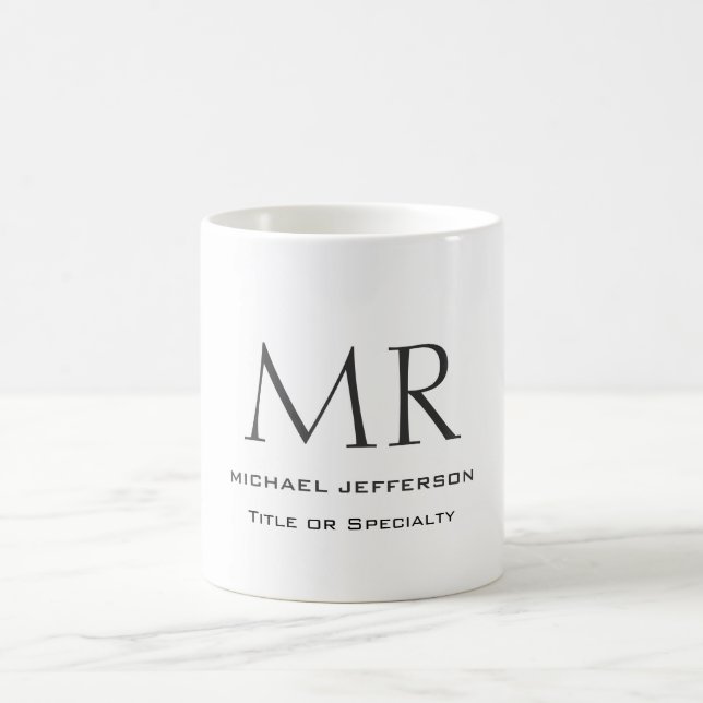 Mug Monogramme Moderne Minimaliste Uni Tendances (Centre)