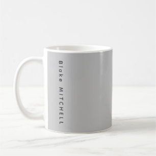Mug Monogramme moderne Nom Urban Grey