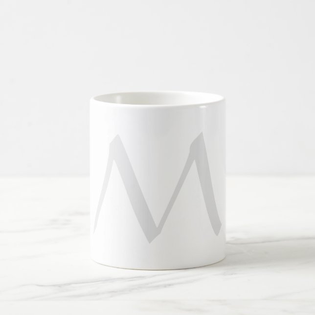 Mug Monogramme Moderne Simple Minimaliste Uni (Centre)