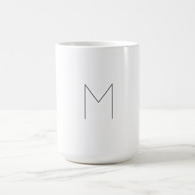 Mug Monogramme Moderne Simple Minimaliste Uni (Centre)