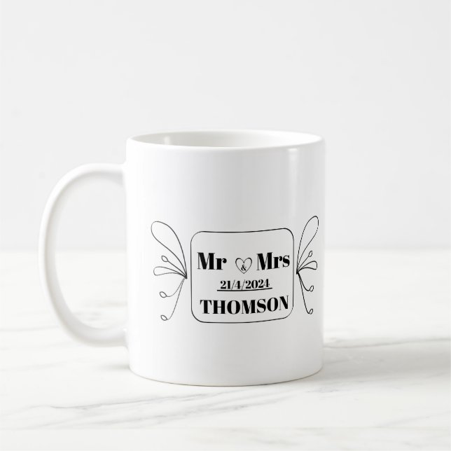 Mug monogramme monsieur et madame (Gauche)
