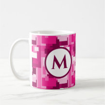 Monogramme Motif Camo numérique rose chaud tendanc