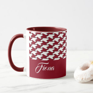 Mug Monogramme motif de base rouge et blanc