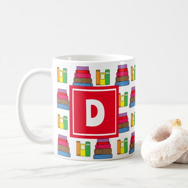 Mug Monogramme Motif de livre (Avec donut)