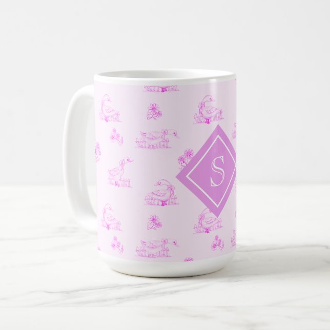 Mug Monogramme Motif de l'orignal de campagne mignonne (Devant gauche)