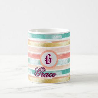 Mug Monogramme Motif Pastel Géométrique sans couture