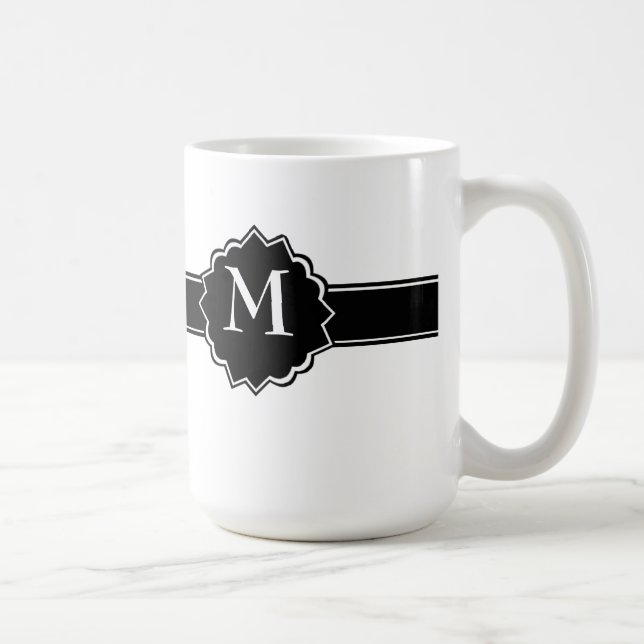 Mug Monogramme noir blanc (Droite)