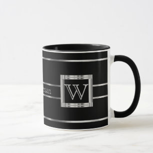 Mug Monogramme noir et argent 