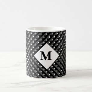 Mug Monogramme noir et blanc motif