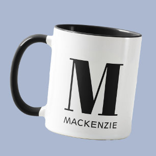 Mug Monogramme Nom initial Simple