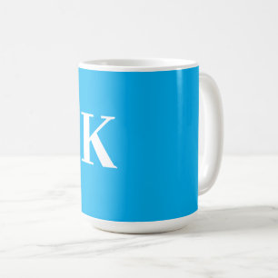 Mug Monogramme Nom Mariage Fête cadeau Favoriser Bleu