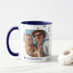 Mug Monogramme Nom Photo Tendance Simple Moderne<br><div class="desc">Monogram Name Photo Trendy Simple Modern Coffee Mug dispose d'une de vos photos préférées avec votre nom personnalisé et monogramme en élégant script bleu. Personnalisez en modifiant le texte dans les zones de texte fournies. Parfait pour l'anniversaire, Noël, Fête des Mères, Fête des pères, soeur, cousins, meilleurs amis et plus...</div>