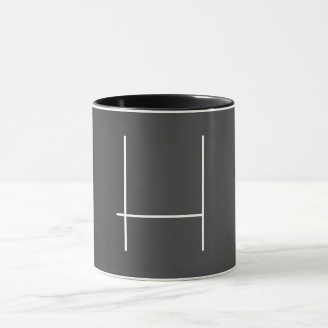 Mug Monogramme Nom propre Initiale moderne minimaliste (Centre)
