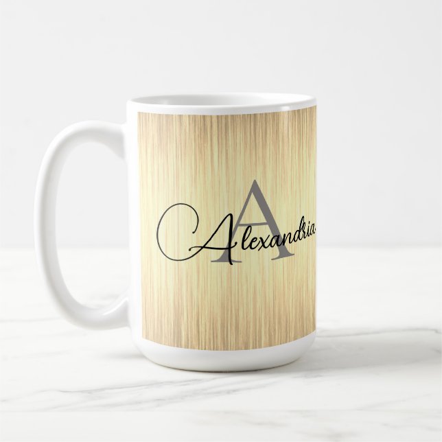 Mug Monogramme or lisse Personnalisé (Gauche)