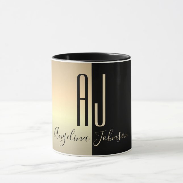 Mug Monogramme Or Noir (Centre)